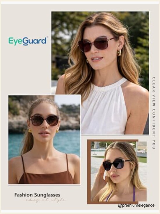 Oversized Vintage Sunglasses for Women 2 Pack UV400 Protection Trendy Sunnies main image 7